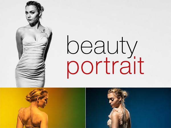 Beauty Portrait Collage mit unterschiedlichen Lichtstimmungen und modernen Farblooks – kreative Studiofotografie und Editorial-Portraits im Fotostudio WILKE Wien